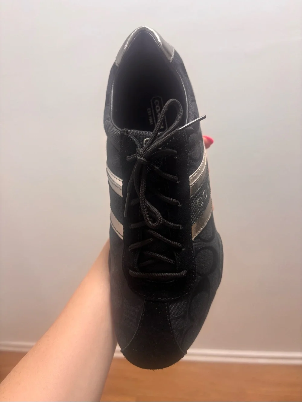 Coach Signature Logo Sneakers black with Silver size 9